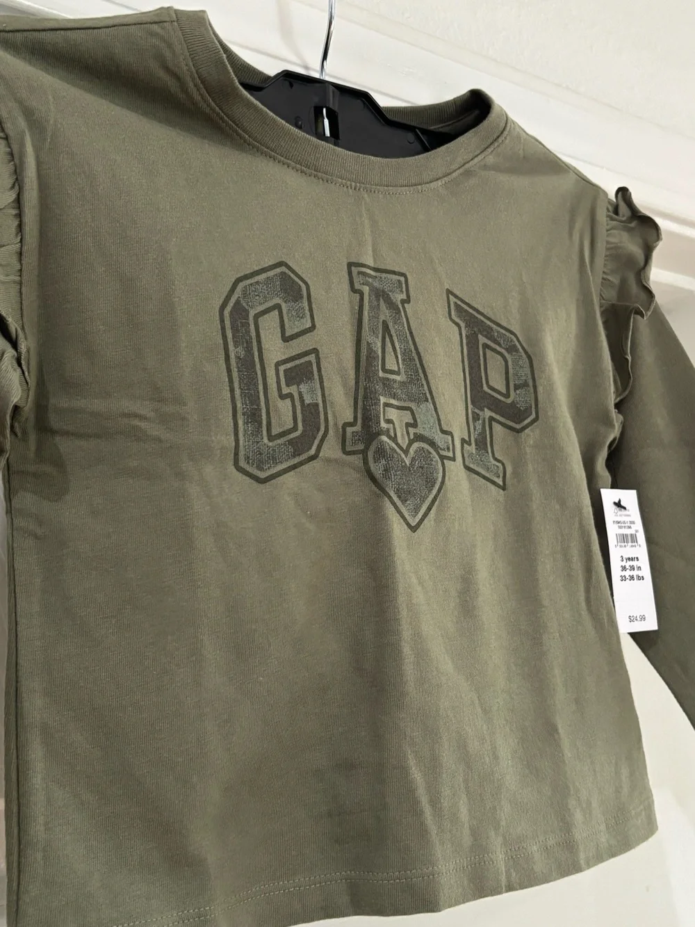 Baby Gap Toddler Girl Green Long Sleeve Shirt 3T